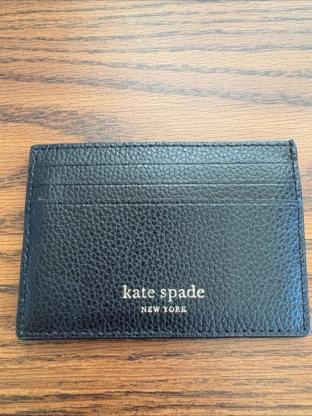 Kate spade New York Black Pebbled Leather Card Holder